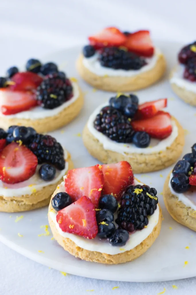 Lemony Fruit Pizzas from Delicious & Doable Desserts Cookbook by Katie Lee Wilken